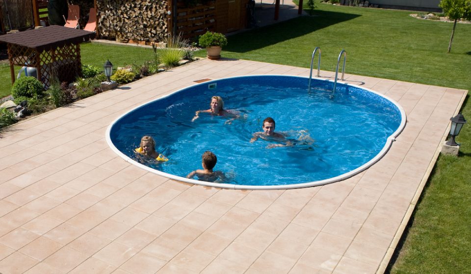 Piscină cu carcasă metalică AZURO 404DL, 5.5x3.7x1,2m cu utilaj set BASIC în Chișinău